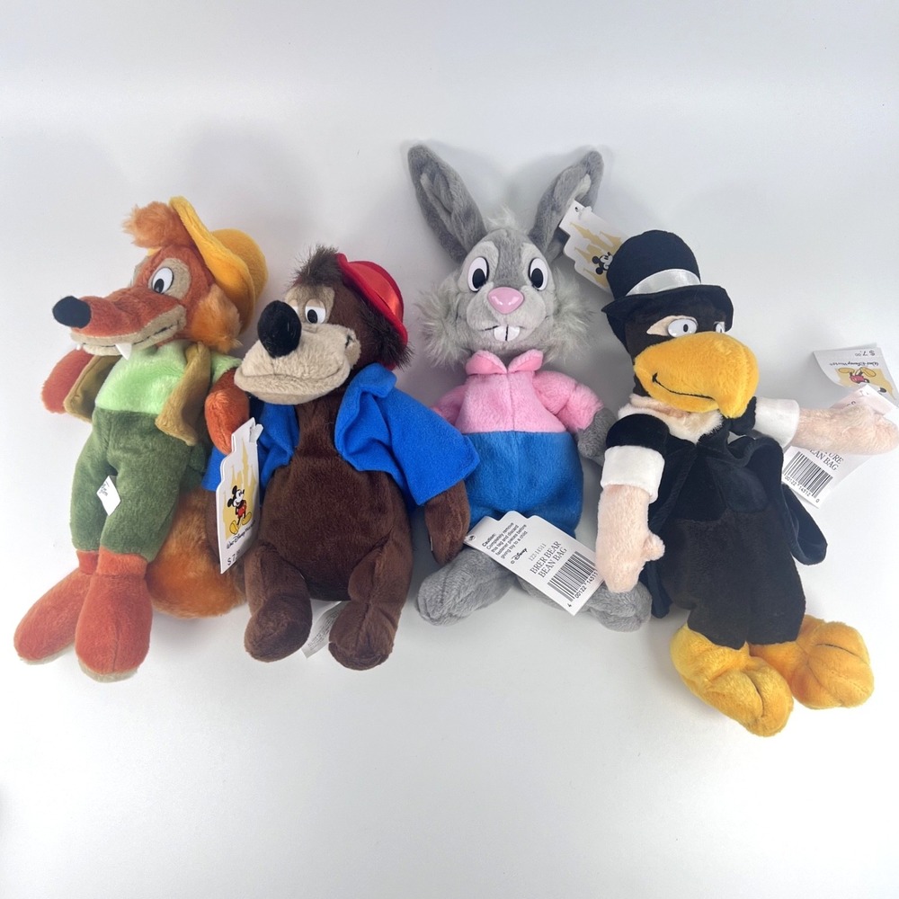 Disney Song of‎ the South Bean Bag Set of 4 Br'er Rabbit-Bear-Fox-Vulture NWT
